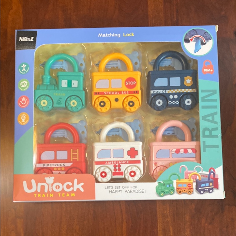 Toddler train set. 6 pcs. 18 months plus.